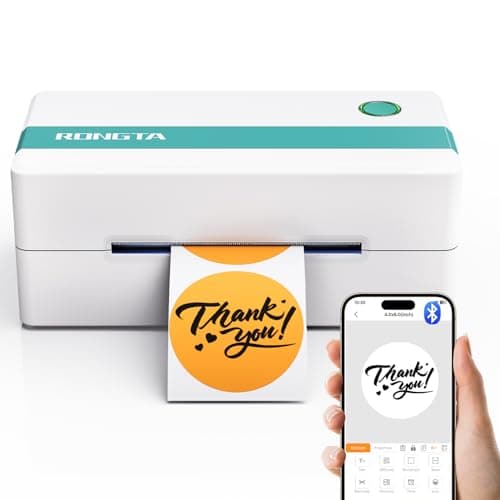 Rongta Thermal Shipping Label Printer, Bluetooth Wireless 4x6 Sticker Label Maker for Package, Compatible with Windows, Mac, Android & iPhone, Used for Business of Amazon, Ebay, Etsy, Shopify UPS