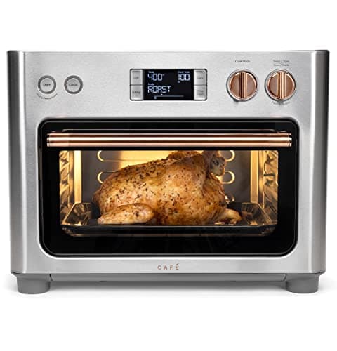 Café Couture 14-Mode Smart Oven with Air Fry, CrispFinish, Bake, Broil, Roast, Toast, Pizza & More - WiFi Connected, Voice Control Compatible - Countertop Appliance in Steel Silver (Renewed)