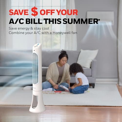 Honeywell QuietSet Whole Room Oscillating Tower filter Fan with Remote, White, HYF260 5