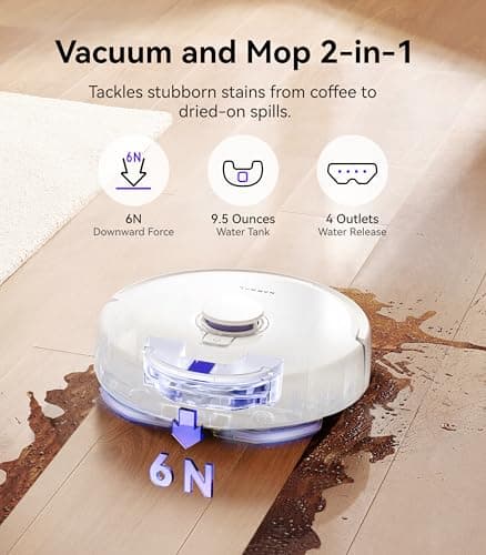 Narwal Freo X Plus Robot Vacuum and Mop, 7-Week Dust Storage, 7800Pa Suction, Zero Tangles, Tri-Laser Obstacle Avoidance, LiDAR Navigation, Self Vacuum Cleaner for Pet Hair, Hard Floor, Carpet 5