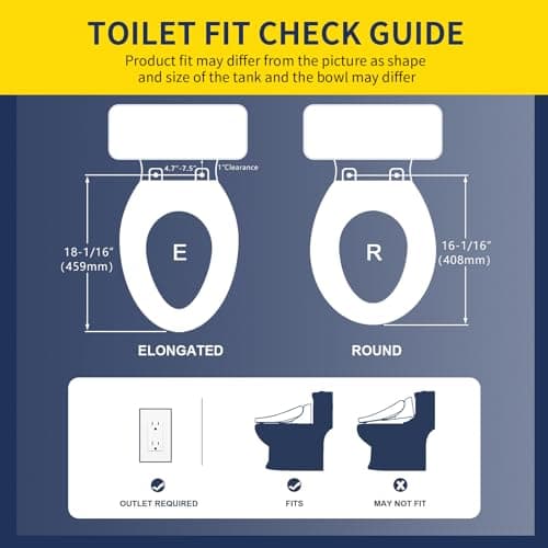 Aquonderful Elongated Smart Bidet Toilet Seat, Electric Smart Heated Seat with Slow Closes, Warm Water, Dryer, Vortex Wash, Rear and Front Wash, Night Light, White, 208 (Elongated) 6