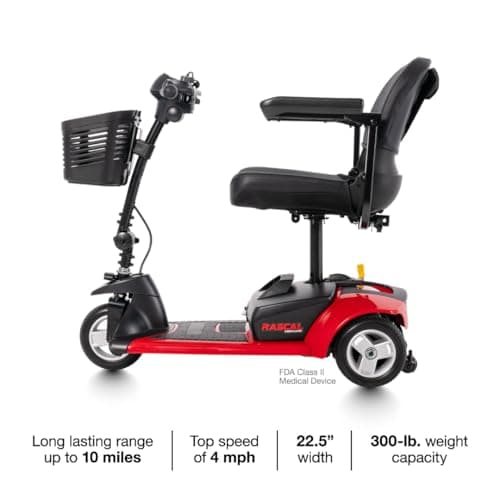 Rascal Venture 3-Wheel Portable Mobility Scooter for Travel, Easy Disassembly, Compact Design, 300 lb Capacity, Battery Included 11