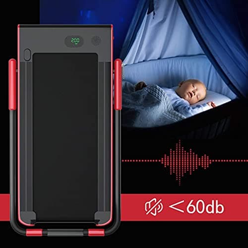 Goplus 2 in 1 Folding Treadmill, 2.25HP Under Desk Electric Superfit Treadmill, Installation-Free with APP Control, Remote Control, Blue Tooth Speaker and LED Display, Walking Jogging for Home Red 6