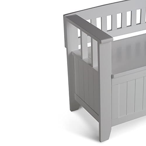 SIMPLIHOME Acadian Entryway Storage Bench - 48 inch Wide Solid Wood Hallway Seat in White, Transitional Bench for Entryway or Living Room with Lift-Up Lid and Spacious Storage 6