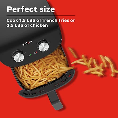 Instant Pot Essentials 4QT Air Fryer with EvenCrisp Technology that Crisps and Reheats, Easily Adjust Time & Temperature For Quick Meals, 100+ In-App Recipes, from the Makers of Instant Pot, Black 6