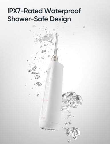 bixdo Cordless Water Dental Flosser for Teeth - 5 Modes with GUMCARE, Portable Travel Flosser for Teeth Cleaning Flossing and Gum Massage, 60 Days Long Battery Life and 360° Magnetic Nozzle, Purple 6