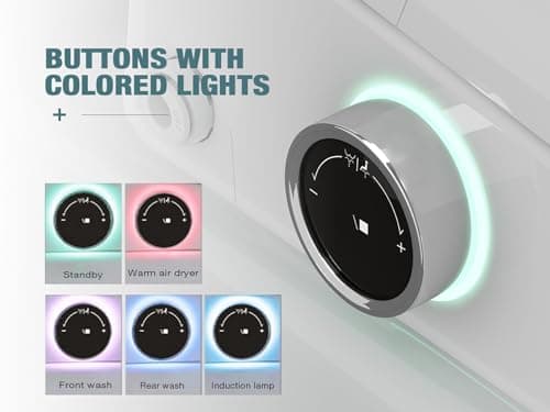 MEJE #001U-Electronic Bidet Seat for Elongated Toilets with Remote Control,Auto Open and Close,Temperature Display Heated Toilet Seat,Warm Air Dryer and Temp Controlled Wash Functions (White) 5