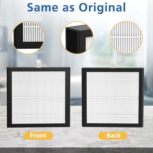 4 Pack DH02 H13 HEPA Replacement Filter Compatible with Tenergy Sorbi DH02 2 in 1 Dehumidifier(1000ML)/Air Purifier, Afloia AQ8 Q8/ Honati/Hysure Q7 Air Purifier 6