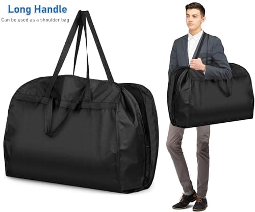 MISSLO 43" Heavy Duty Garment Bags for Travel 6" Gusseted Suit Bags for Closet Storage 4 Handles Hanging Clothes Bag with Pocket Mens Suit Cover for Shirts, Coats, Dresses 3