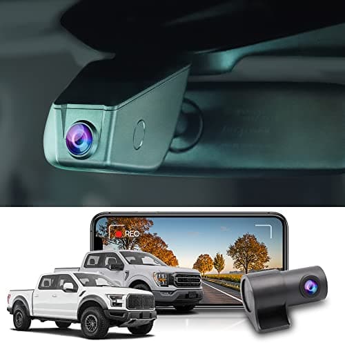 Fitcamx Front 4K+Rear 1080P Dash Cam Adapts for Ford F150 F250 2021-2025 Limited XLT XL Raptor Lariat Platinum King Ranch Tremor, OEM Look, Dual HD Video, WiFi&APP, Loop Recording, G-Sensor,128GB Card