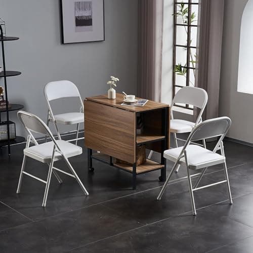 Simpli-Magic 6 Pack White Padded Folding Chairs with Cushion – Durable Metal Foldable Chairs for for Indoor Outdoor Weddings, Parties, Backyard & Office Events 5