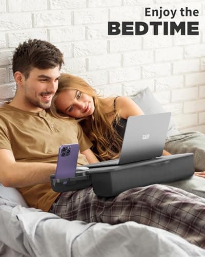 SAIJI Laptop Lap Desk, Portable Laptop Desk for Bed - Fits Up to 17" Laptops & MacBook,Lightweight Lap Tray Table with Storage Drawer, Lap Desk with Cushion, Lap Stand for Bed & Couch 7