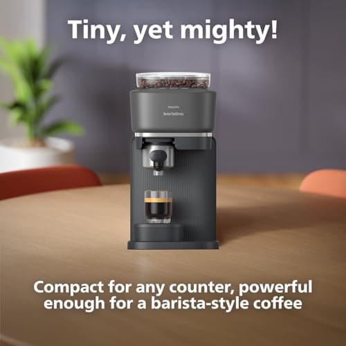 Philips Baristina Espresso Machine+Milk Frother Bundle. Real espresso. Compact coffee machine, portafilter, grinder, Cafe Crema. Dairy & Non-Dairy Milk foam​. Hot & Cold. Easy Clean. Black (BAR303/60) 6