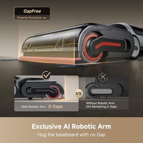 DREAME H15 Pro Heat Wet Dry Vacuum Cleaner, 185°F Hot Water Floor Cleaning, Cordless Vacuum Mop with GapFree AI Robotic Arm, 22KPa Suction, 0 Hair Tangle, 212°F Self-Clean, 194°F Hot Air Drying 8