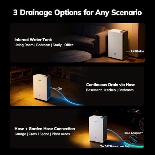 4500 Sq.Ft Energy Star Most Efficient 2025 Dehumidifier,AEOCKY Max 80 Pint/Day Smart Compressor Dehumidifier with Drain Hose, Intelligent Humidistat,for Basement,Bedroom,Home,Bathroom 8