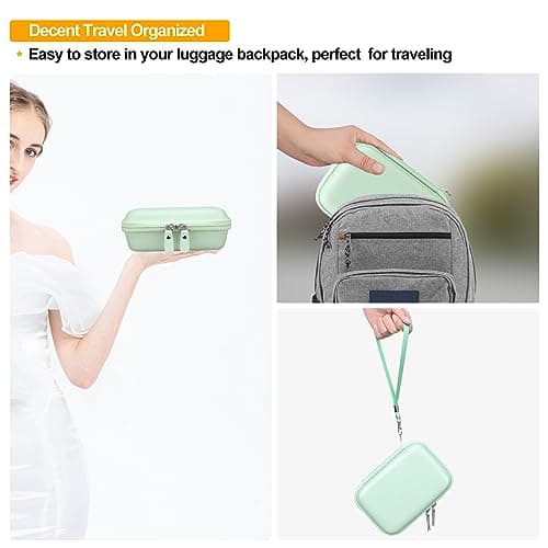 Elonbo Carrying Case for ORGBRO X1 Label Maker Machine, Portable Bluetooth Label Printer Storage Holder, Wireless Built-in Cutter Small Label Makers Handheld Sticker Maker Travel Bag, Green 6