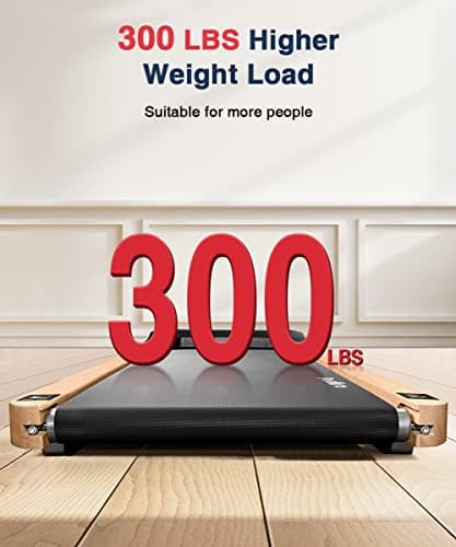 Redliro Walking Pad, Wood Under Desk Treadmill 300 lb Capacity Installation-Free for Home Office Use with Remote Control LED Display 2