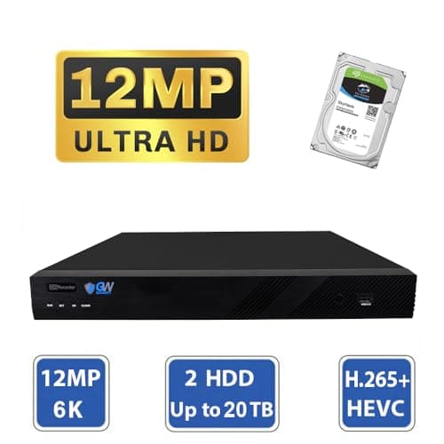 GW 4K Outdoor/Indoor Face Recognition/Human/Vehicle Detection Security Camera System, 32 Channel 12MP PoE NVR, 32 x 4K 8MP UltraHD Smart AI IP Microphone Bullet Camera, 24-7 Video & Audio Recording 9