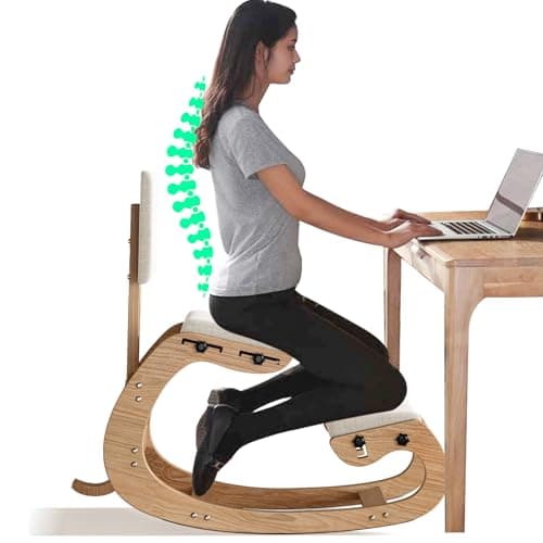 Auoleru Ergonomic Kneeling Chair with Back Support & Adjustable Tilt, Posture Corrector for Sciatica Relief & Core Strengthening - Home Office, Yoga, Meditation