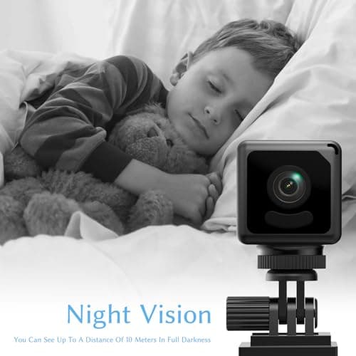 4K Mini Wireless Camera Home Security Cam Indoor HD Camera Small Smart WiFi House Portable Cameras Tiny House Nanny Cam Battery Life Powered Body Cameras 150 Wide Angle Night Vision Motion Detection 6