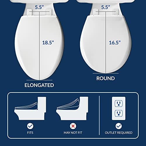 Bio Bidet Bliss BB-1700 Round White Toilet Seat with Warm Water 5