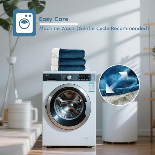 Electric Heated Blanket Full Size 72"x84", Dual-Sided Soft Flannel & Sherpa, LCD Display 10 Heat Settings with 1-12H Timer & Overnight Safe, Bed & Couch, Machine Washable, Lake Blue 9