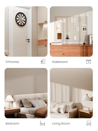 Bumusty Large Cork Board Alternative-48 x 36" Felt Bulletin Board Tiles, with 30 Pushpins, 70 Adhesive Tabs, 12-Pack Slat Wall Paneling, Cork Boards for Office Push Pin Board Felt Board-Oatmeal 5