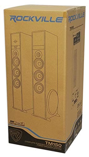 Rockville TM150W Powered Home Theater Tower Speaker System, White, 1000W, 10" Subwoofers, Bluetooth, USB/SD Playback, FM Radio, Remote Control, Karaoke Ready, Perfect for Home Entertainment 9