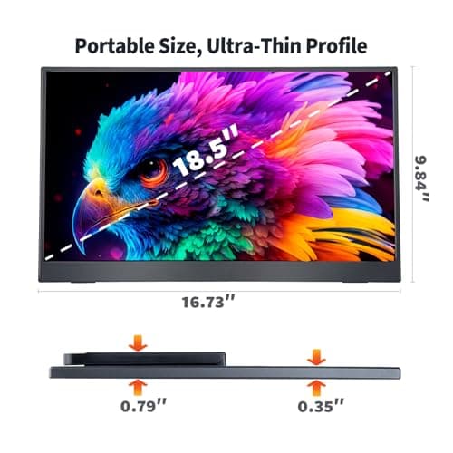 Maovz 18.5 Inch Large Portable Monitor for Laptop, 120Hz 1080P FHD IPS Portable Travel Second Screen Display for/Phone/Xbox PS4/5, 125% sRGB, Dual Speakers, VESA & Storage Bag 10