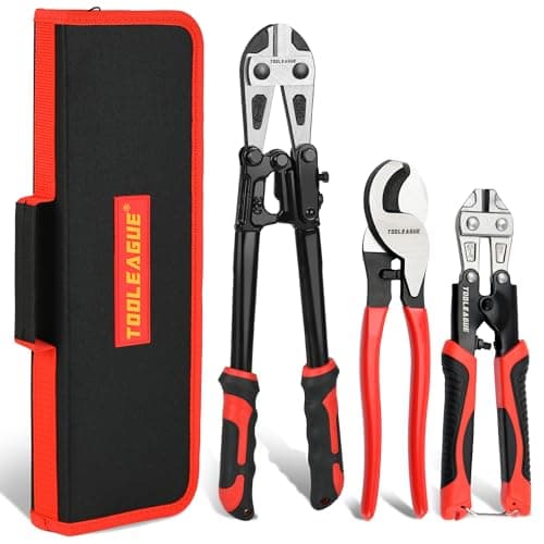TOOLEAGUE 3Pcs Bolt Cutter Pliers Set,8"and 14" Heavy Duty Bolt Cutters,10" Wire Cable Cutter with Storage Bag,CR-V Blade, Easily Cut Locks, Screws,Rods, Chains