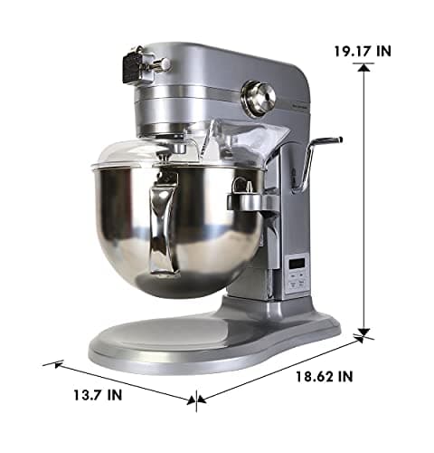 Kenmore Elite Heavy-Duty 6 Qt Bowl-Lift Stand Mixer, 600 Watts, with Flat Beater, Wire Whisk, Dough Hook, Stainless Steel Bowls, LED Light, Digital Countdown Timer, Metallic Grey 8