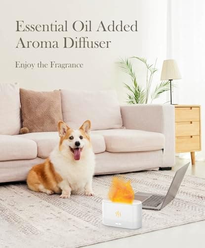 Flame Air Diffuser Humidifier,Upgraded Scent Diffuser for Essential Oils,Ultrasonic Aromatherapy,Fire Mist Humidi with 2 Brightness,Auto-Off Function for Room Home Office(Black) 6