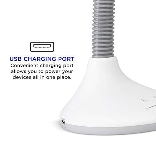 Verilux SmartLight Full Spectrum LED Desk Lamp with Adjustable Brightness, Flexible Gooseneck and Integrated USB Charging Port - Reduces Eye Strain and Fatigue - Ideal for Readers, Artists, Crafters 5