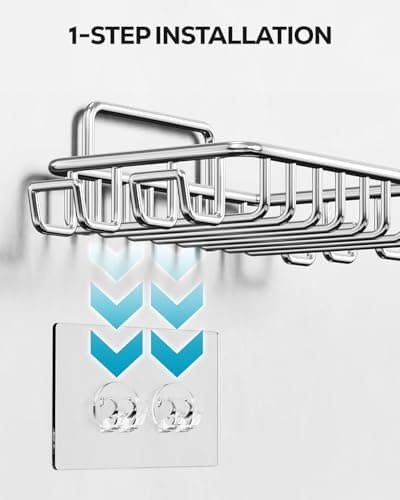 Nieifi Bar Soap Holder for Shower Wall with 4 Hooks, Stainless Steel Adhesive Soap Dish for Bathroom, Silver 7