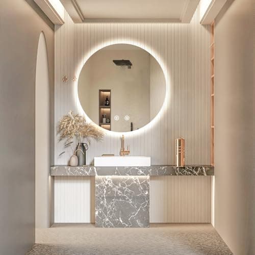 Speculux Led Mirror for Bathroom 24 Inch, Backlit Vanity Bathroom Mirror with Lights, Smart Dimmable Touch, 3 Color Modes, Shatter-Proof Round Mirror 6
