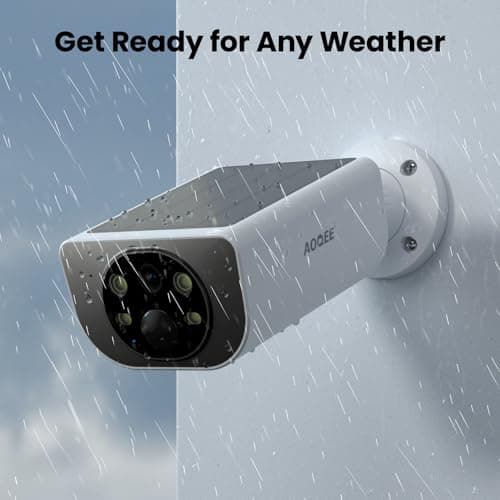 AOQEE Cameras for Home Security-2K Wireless Security Camera Outdoor with AI Motion Detection & Siren, Non-Stop Solar Powered Charging, Color Night Vision, SD/Cloud Storage, Waterproof, S1 4P 6