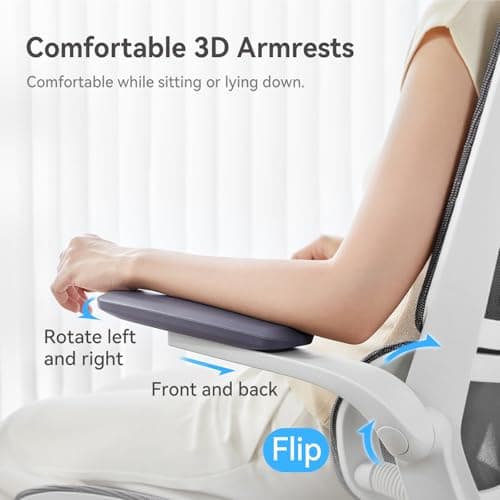 SIHOO M59AS Ergonomic Office Chair, Desk Chair with 3D Flip-up Armrests, Computer Chair with Dual Back Design and Adaptive Dynamic Lumbar Support 6