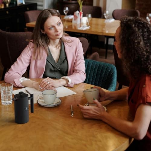 Miscedence French Press Coffee Maker, Double Wall Vacuum Insulated 304 Stainless Steel coffee press for Home, Camping and Office 7