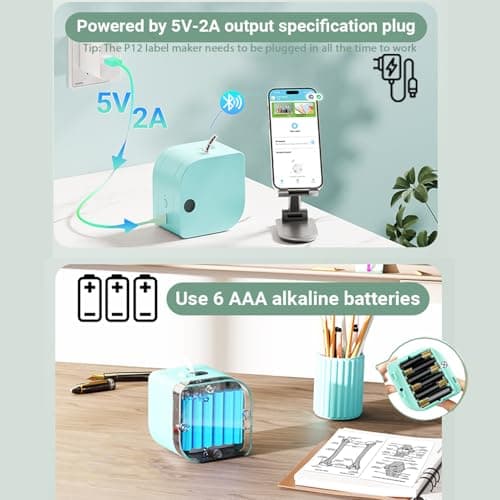 Phomemo Label Maker Machine with Tape, P12 Bluetooth Small Label Maker with Multiple Templates Thermal Transfer Ribbon Printer Machine for Home, School, Gift Wrapping, Office, Green 8