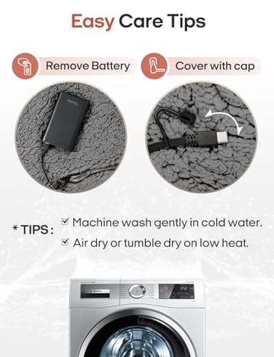 Ourea Battery Operated Heated Blanket for Outdoor Use-Rechargeable 12v Cordless Heated Blanket with 3 Heating Levels, Includes 20000mAh Power Bank, Portable for Camping, Car, Stadium, Indigo 9