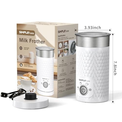 SIMPLETASTE Milk Frother, 4-in-1 Electric Milk Steamer, Automatic Warm and Cold Foam Maker and Milk Warmer for Latte, Cappuccinos, Macchiato, Hot Chocolate 7