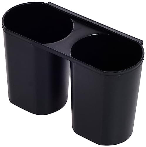 Sweet Home Collection Metal, Plasic ,Dish Drainer Drain Board and Utensil Holder Simple Easy to Use, 12" x 19" x 5", Black 5