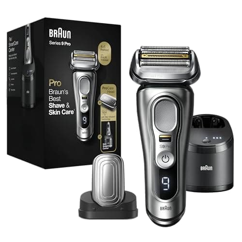 Braun Series 9 Pro 9487cc Electric Razor for Men, Wet & Dry, Rechargeable, Electric Shaver with Clean & Charge Station and ProCare Attachment, Holiday Gifts for Men