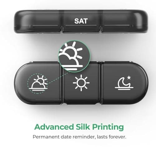 PULIV Weekly Pill Organizer 3 Times a Day, Portable Travel Pill Box 7 Day with Large Pill Containers, Light-Proof Pill Case for Vitamins, Medication, Supplements and Fish Oils (Black) 6