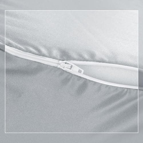 HOMBYS Satin Bed Wedge Pillow Cover Silky & Smooth Wedge Pillowcase 1 Pack 24x24x8, Soft & Breathable, Removable & Machine Washable-Zipper Design (Pillow Not Include), (Light Grey, 24"x24"x8") 7