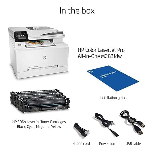 HP Color LaserJet Pro M283fdw Wireless All-in-One Laser Printer, Remote Mobile Print, Scan & Copy, Duplex Printing, Works with Alexa (7KW75A), White 5