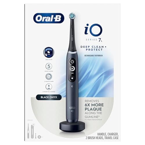 Oral-B iO Deep Clean + Protect Rechargeable Electric Toothbrush, Black, iO Series 7, 2 Replacement Brush Heads, Charging Travel Case (package may vary) 13