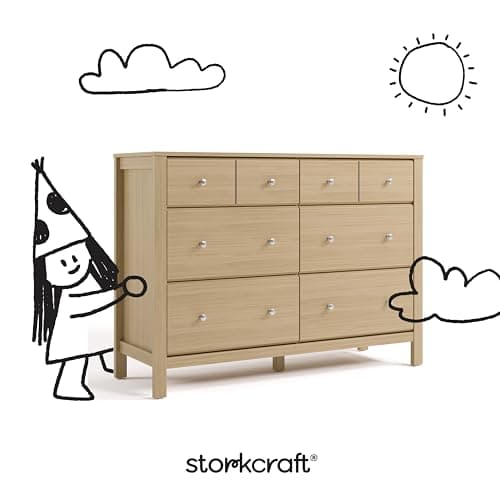 Storkcraft Horizon 6 Drawer Dresser (Driftwood) – GREENGUARD Gold Certified Dresser for Nursery & Kids’ Room, Modern Storage with Interlocking Drawer System 9