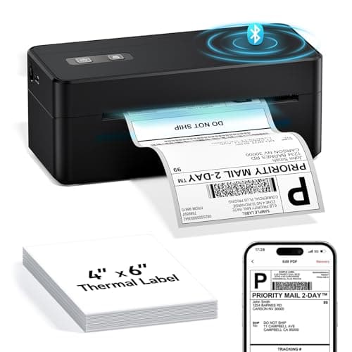 LabelCreate Bluetooth Thermal Shipping Label Printer, 4x6 Thermal Label Printer for Small Business, 2410BT Wireless Label Printers Compatible with iOS Android & PC, Widely Used for USPS, Tiktok