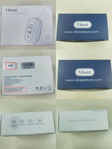Rechargeable Pulse Oximeter Fingertip, Vibeat S6W Bluetooth O2 Monitor Finger with Real-Time Blood Oxygen Saturation & Heart Rate Tracking, Batteries and Lanyard Included 8
